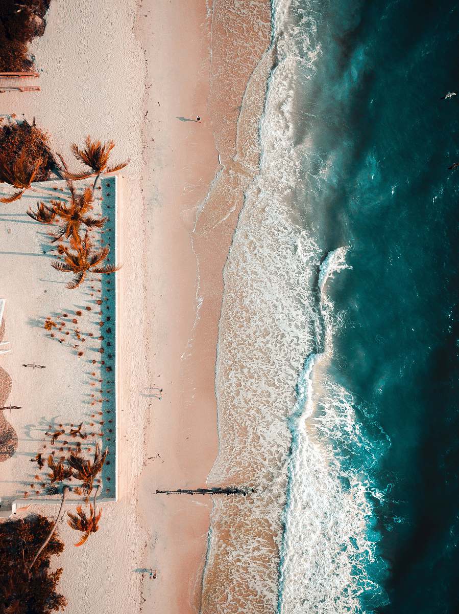 naples beach seashore drone view
